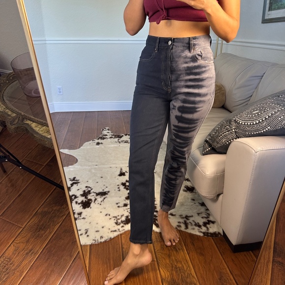 PACSUN - FUN Jeans! Button fly, half tie dye half dark wash. 27 fits TTS - Picture 4 of 6